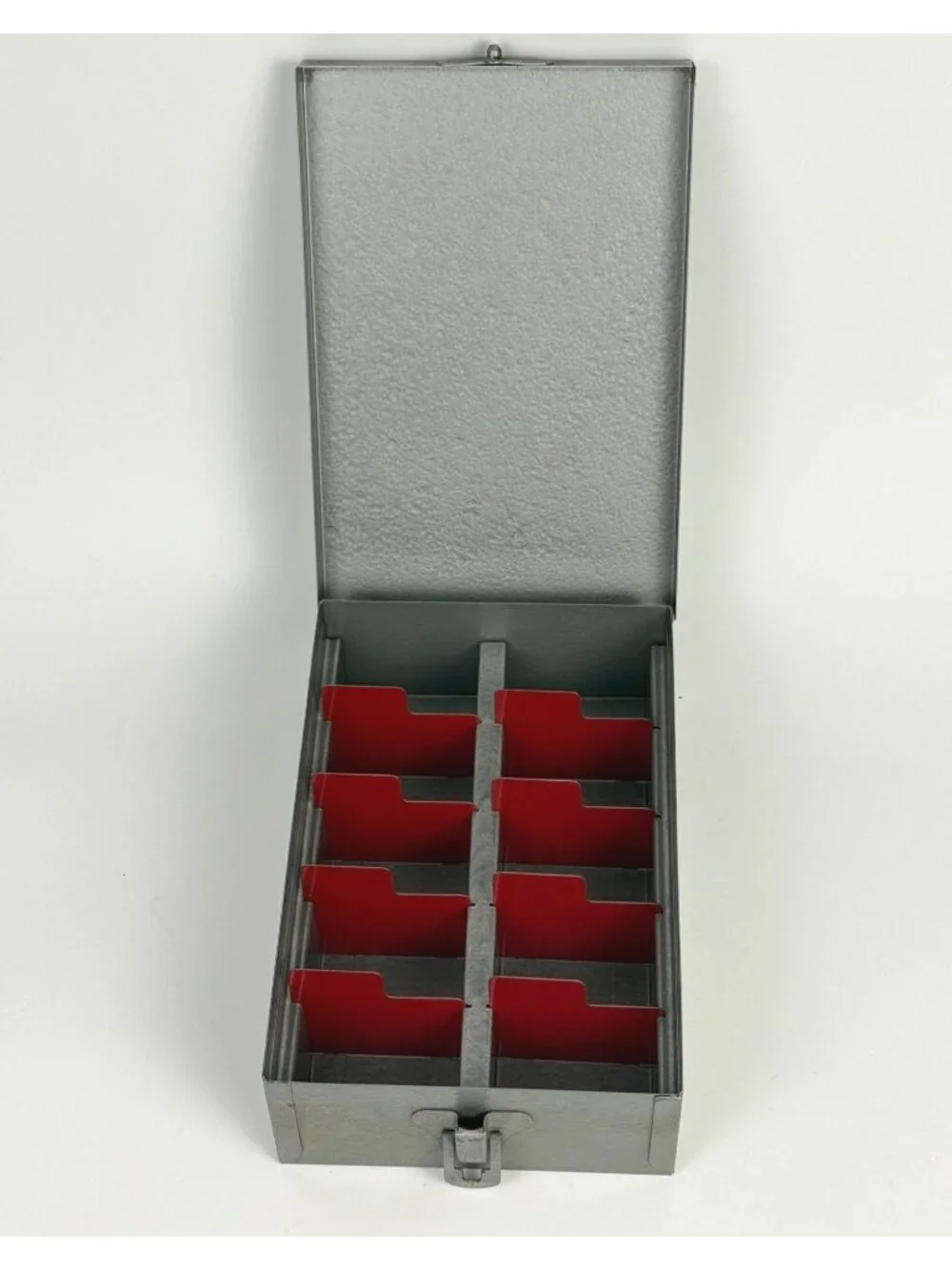 Vintage Industrial Metal Picture Slide Photograph Storage Sorting Box